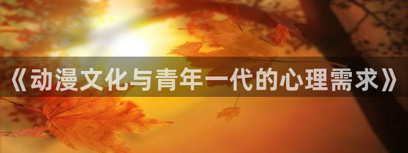 风车动漫的门户网站：《动漫文化与青年一代的心理需求》