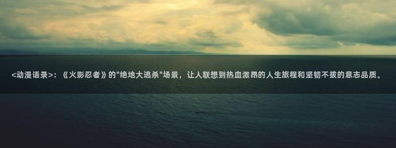 风车动漫正版下载安装：<动漫语录>：《火影忍者》的\